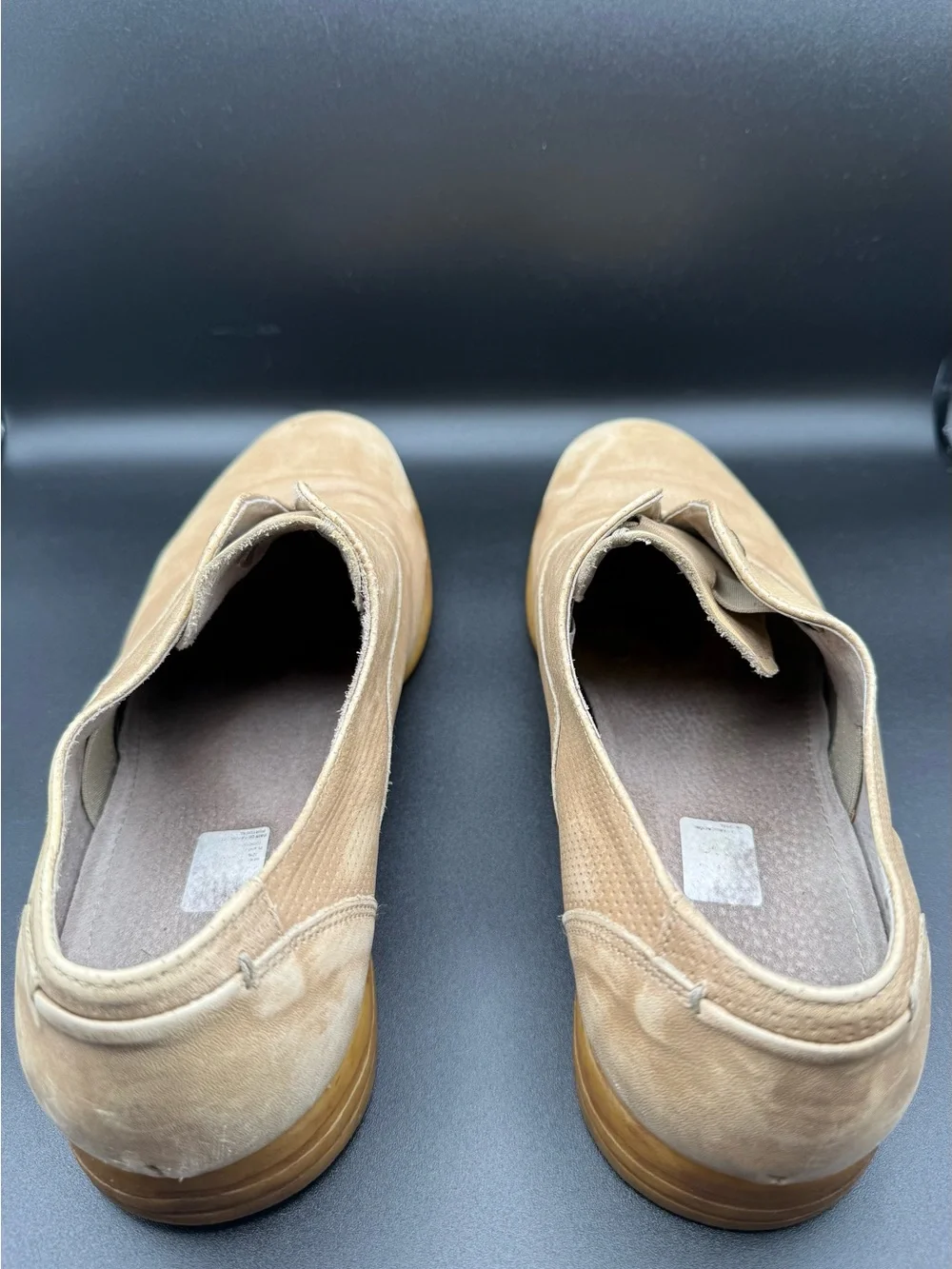 DIESEL Tan Beige Perforated Leather Slip On Loafers Size EU 44 Outsole 12.5 In